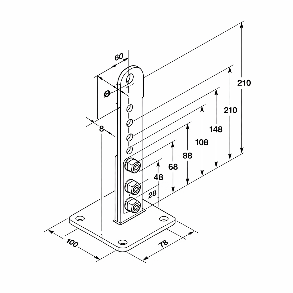Torpfostenbeschlag 60/210 L