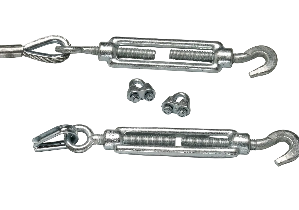 Beidseitig Kausche und Spannschloß f. 6mm Seil